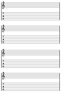 Blank Guitar Tablature Sheets Downloadable PDF Files