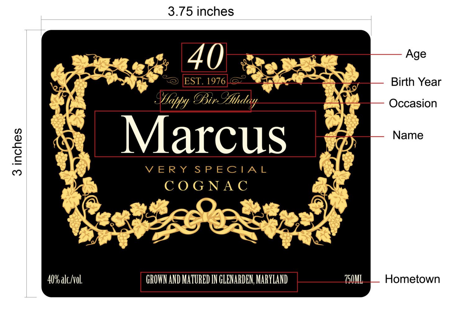 20 of Blank Hennessy Label Template