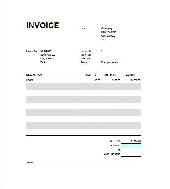 Google Invoice Template 25 Free Word Excel PDF Format
