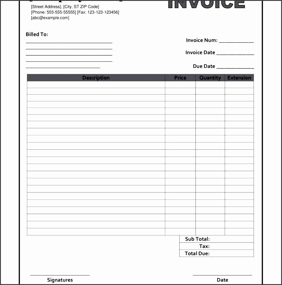 10 Blank Invoice Templates SampleTemplatess