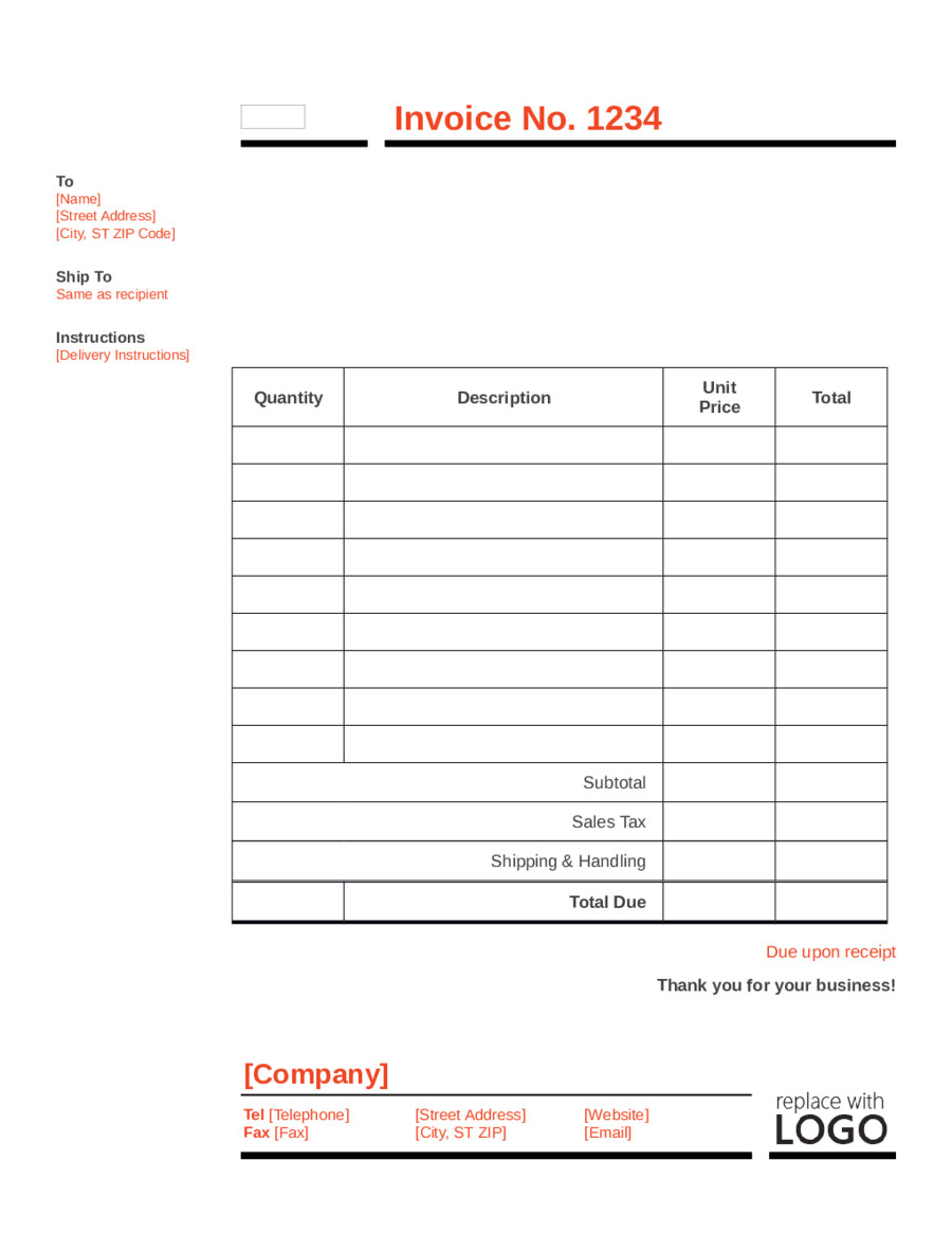 2018 Invoice Template Fillable Printable PDF & Forms