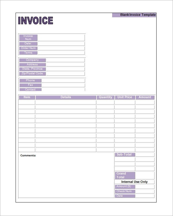 54 Blank Invoice Template Word Google Docs Google Sheets