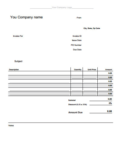 Blank Invoice Template Download Create Edit Fill and