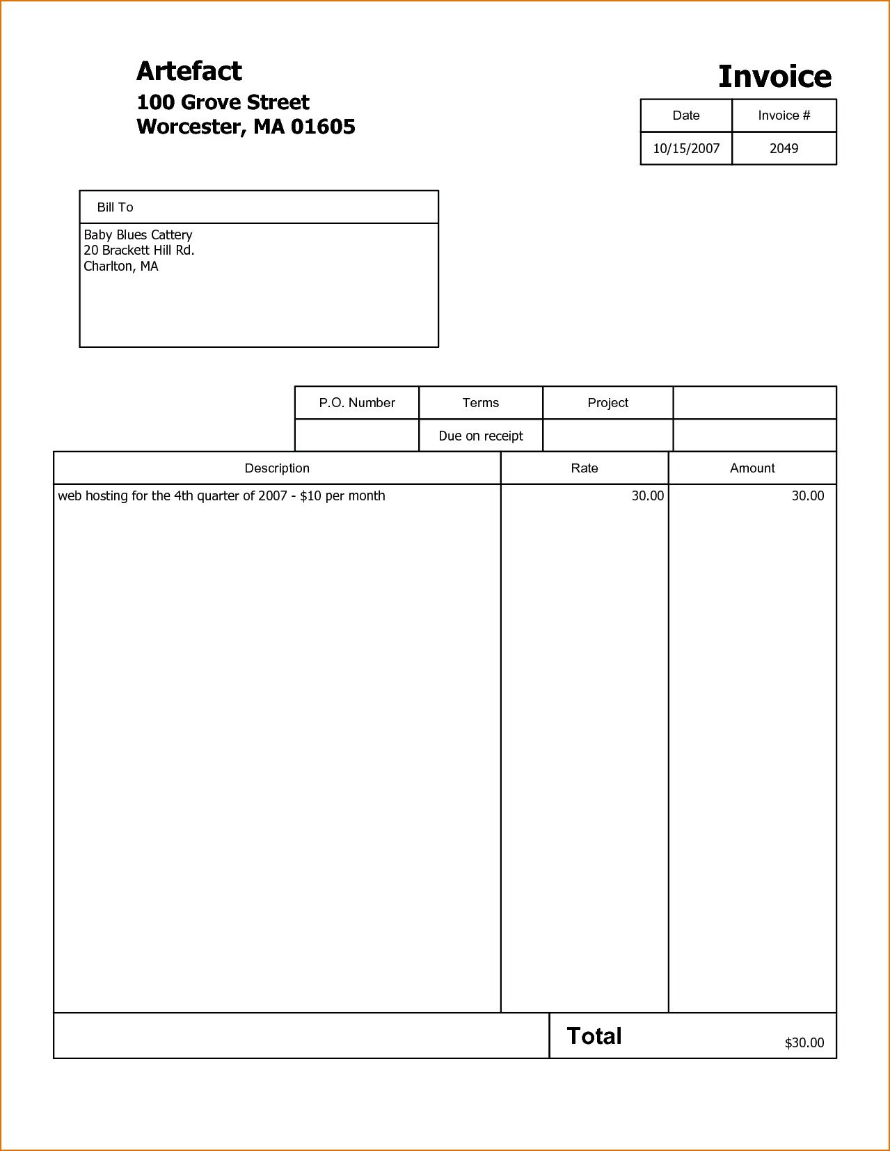Download Free Blank Invoice Template