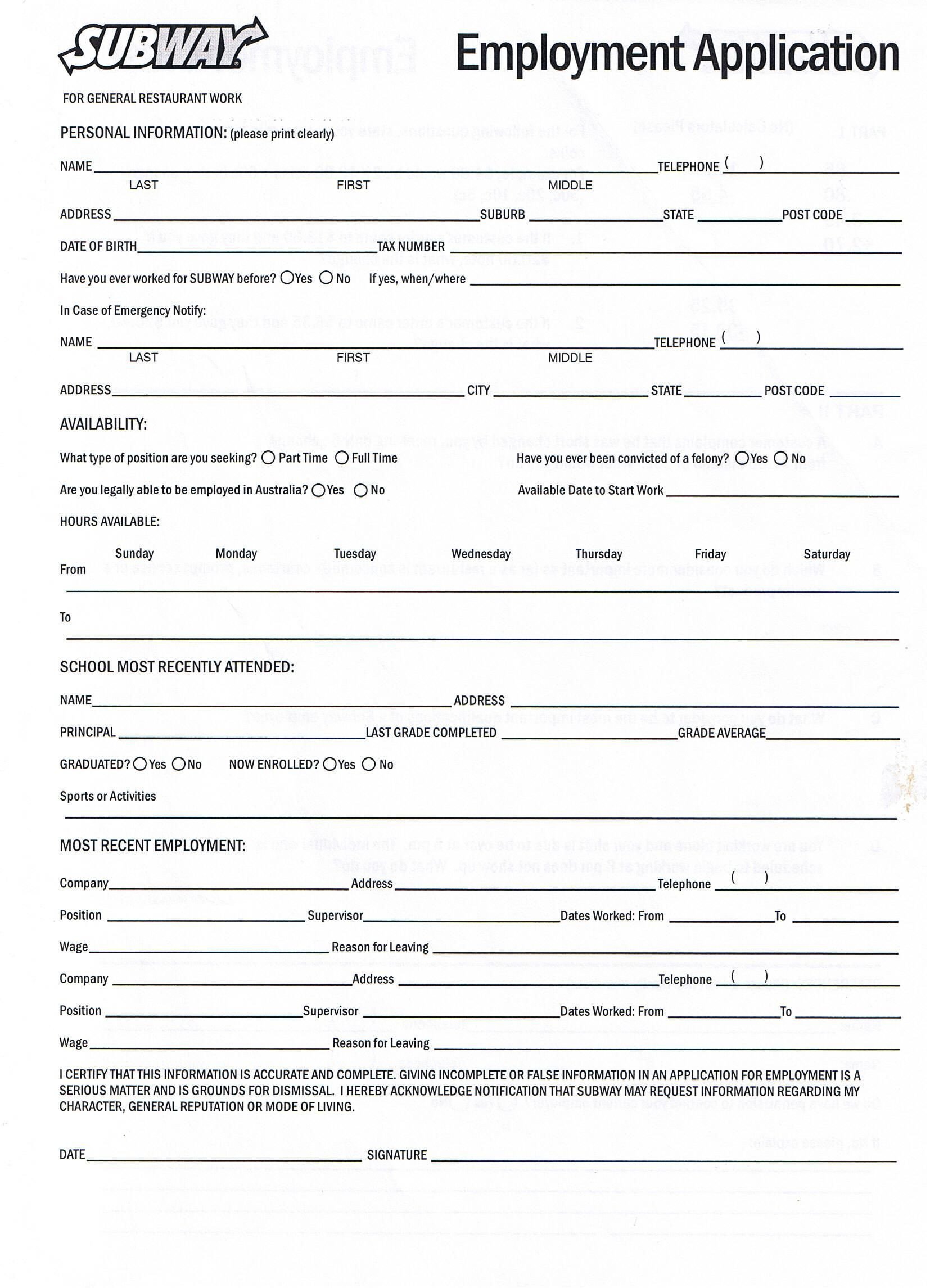 Printable job application forms online forms Download and