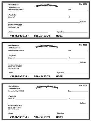 Free Printable Check Templates Great for teaching kids
