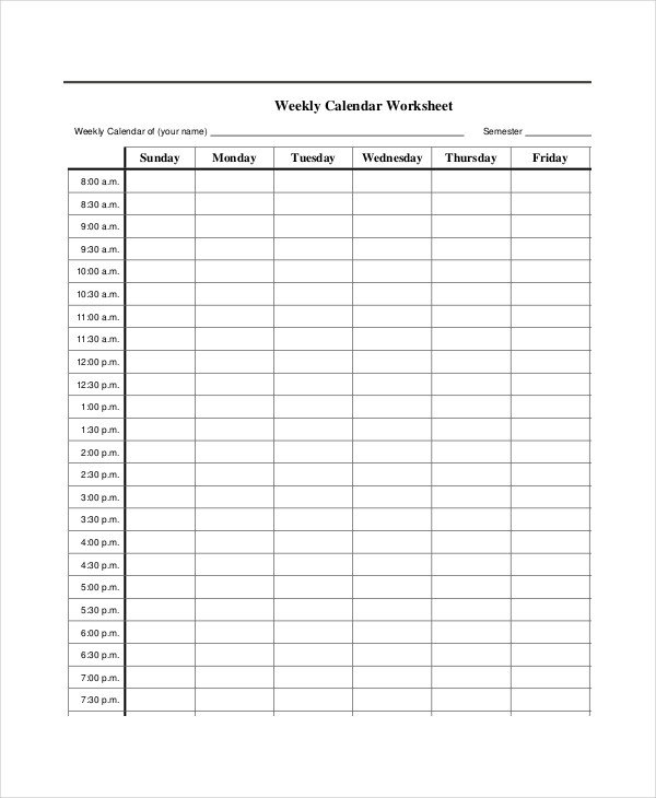 Blank Calendar Template 11 Free Word Excel PDF