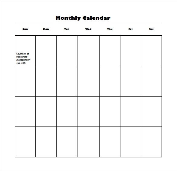 Blank Calendar Template 15 Download Free Docements in PDF