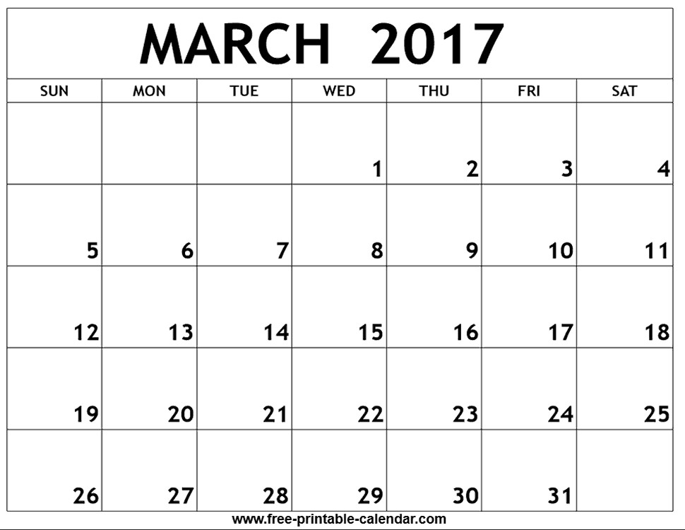 Print Blank Calendars