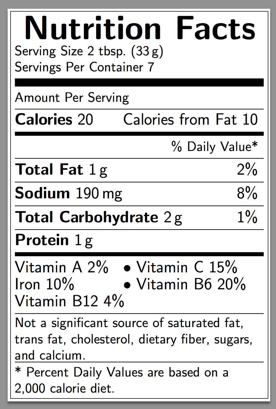 diagrams How can I create a Nutrition Facts label