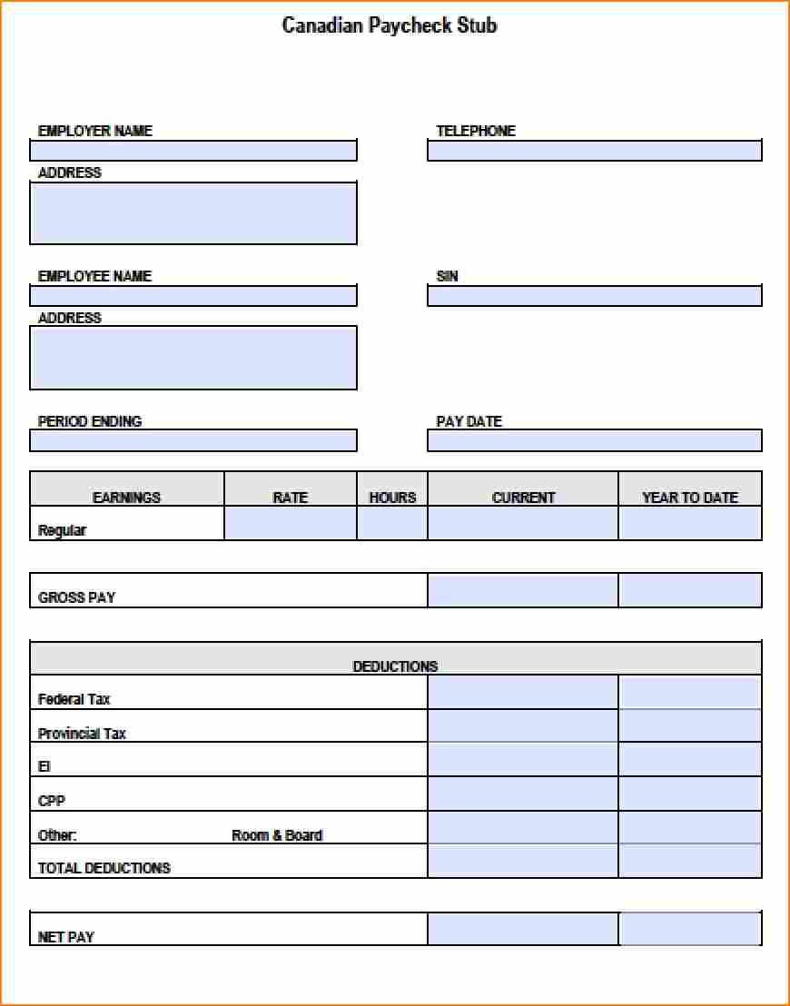7 blank pay stub template pdf