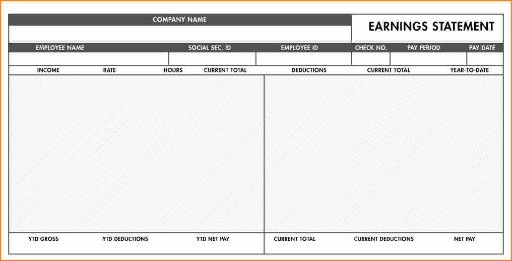 8 fillable paycheck stub template