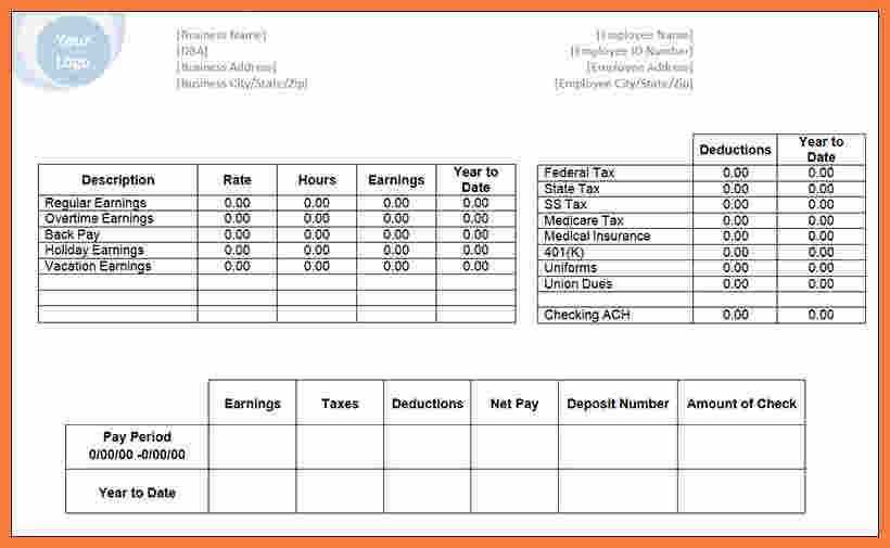 9 free pay stub template