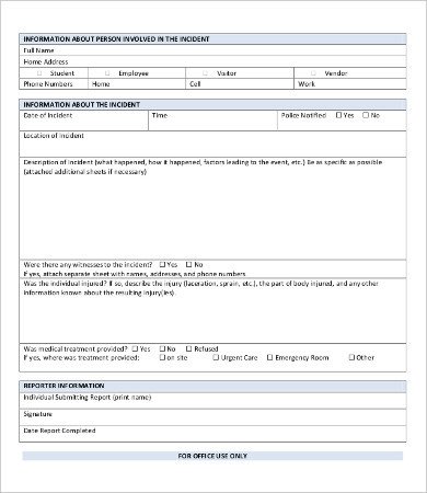 Police Report Template 9 Free Word PDF Documents
