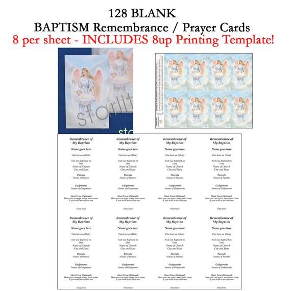 Baptism Remembrance Cards Baptism Prayer Cards Favors