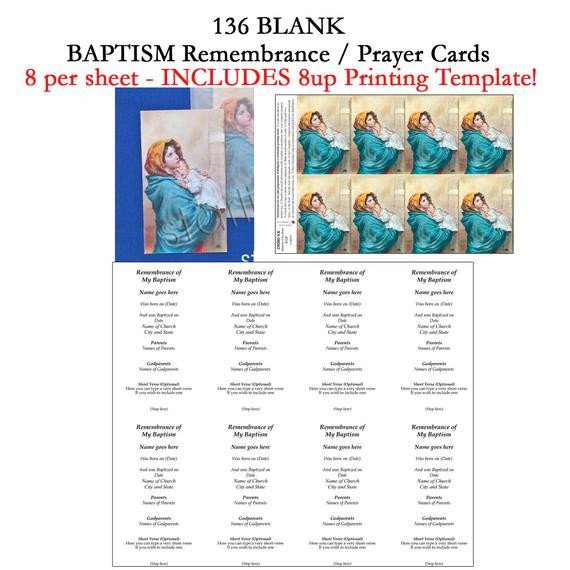 Printable Baptism Remembrance Cards DIY Baptism