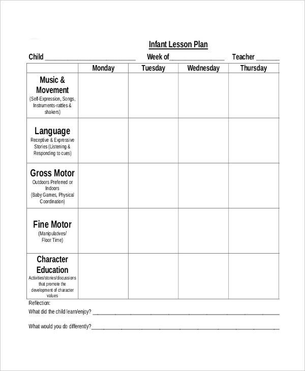 11 Printable Preschool Lesson Plan Templates Free PDF