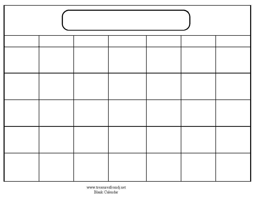 Kids can make their own calendar Printable Blank Calendar