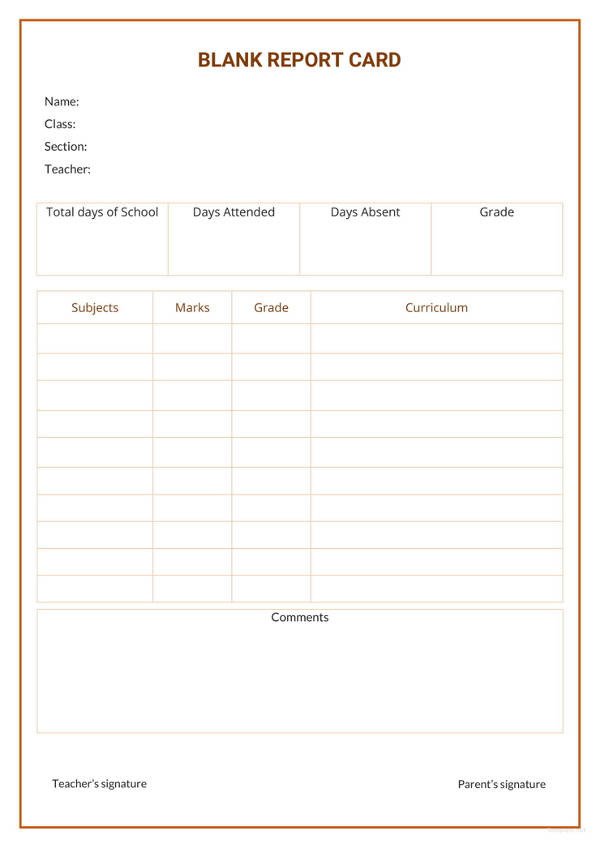 17 Report Card Template 6 Free Word Excel PDF