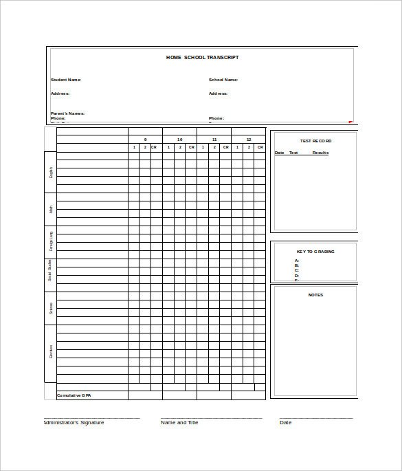 Sample Homeschool Report Card 7 Documents in PDF Word