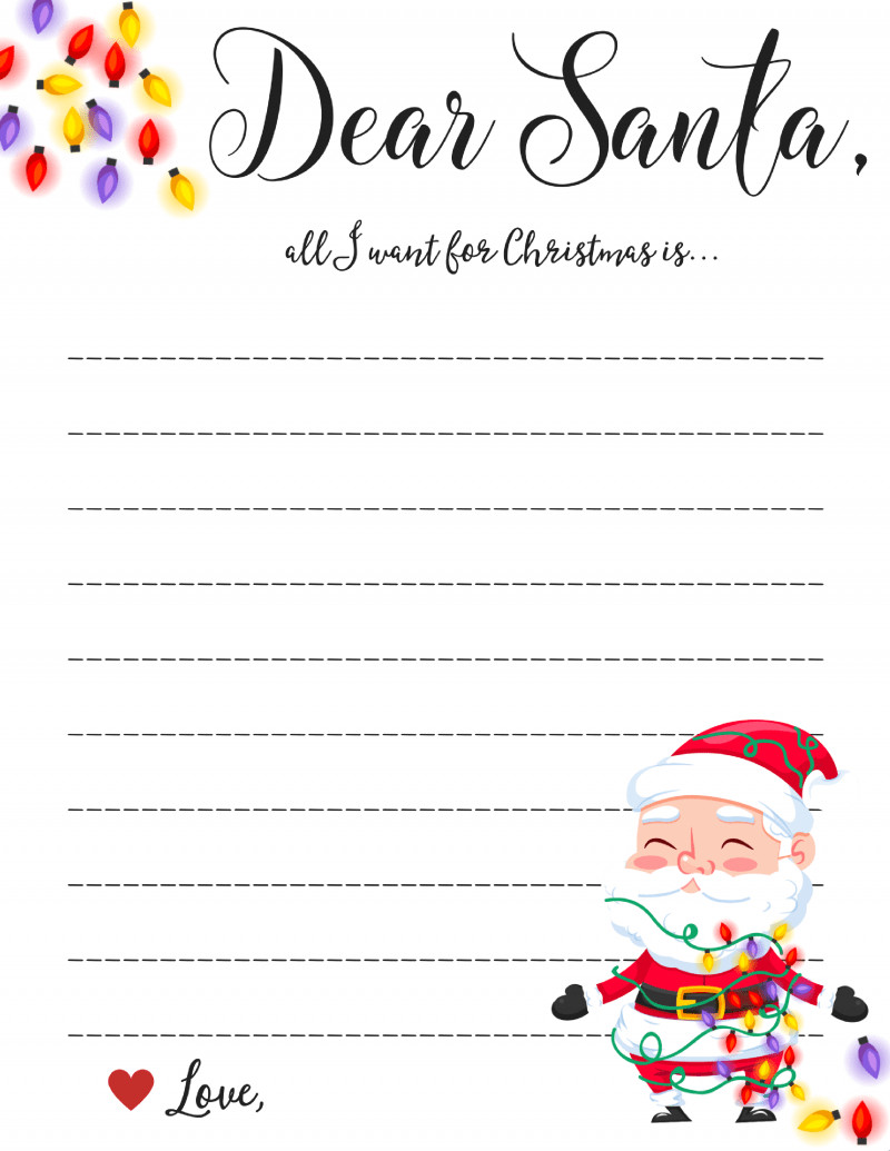 Dear Santa Letter Free Printable Downloads