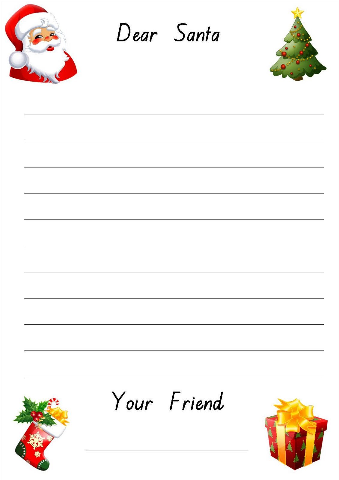 Free Printable Letter To Santa Paper