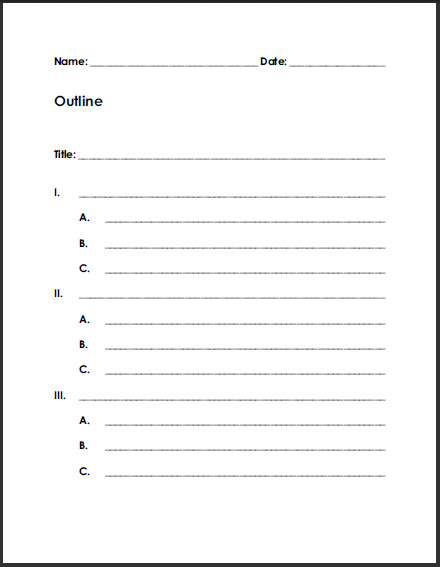 Free Blank Printable Outline for Students