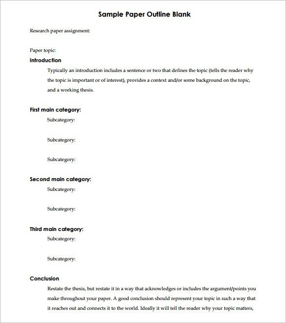 Paper Outline Template