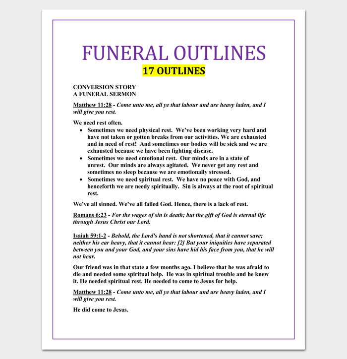 Sermon Outline Template 12 For Word and PDF Format