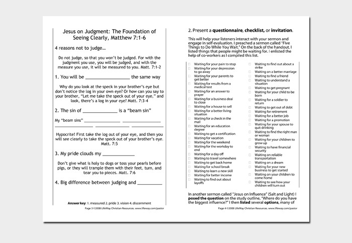 Sermon Outline Template 12 For Word and PDF Format