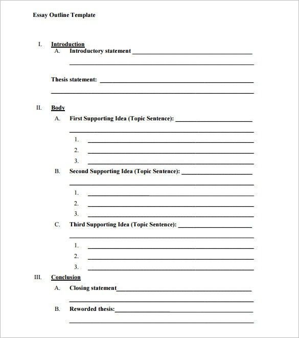 sermon outline template Blank Outline Template – 7 Free