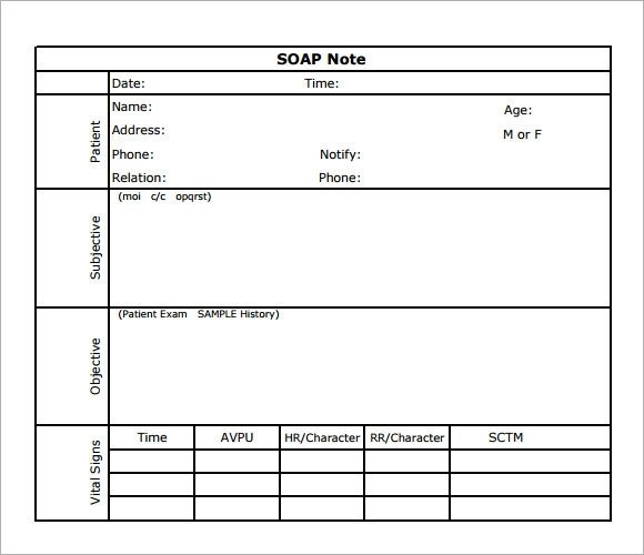 Soap Note Template 7 Download Free Documents In PDF