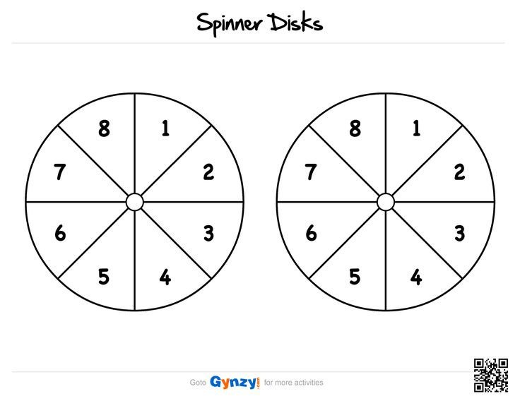 Math with Fid Spinners Printable worksheet to practice