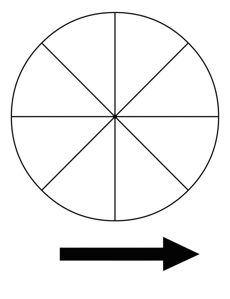 Круг поделенный на 8 частей