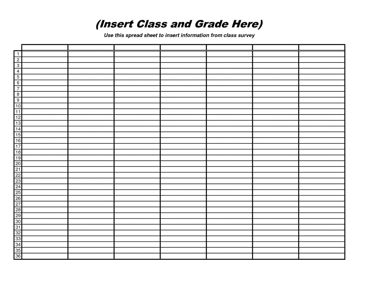 blank spreadsheet template printable Attending Blank