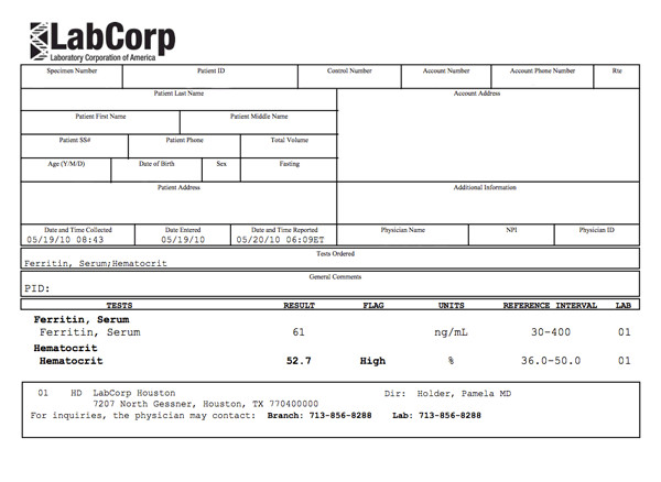 Labcorp Test Order Form