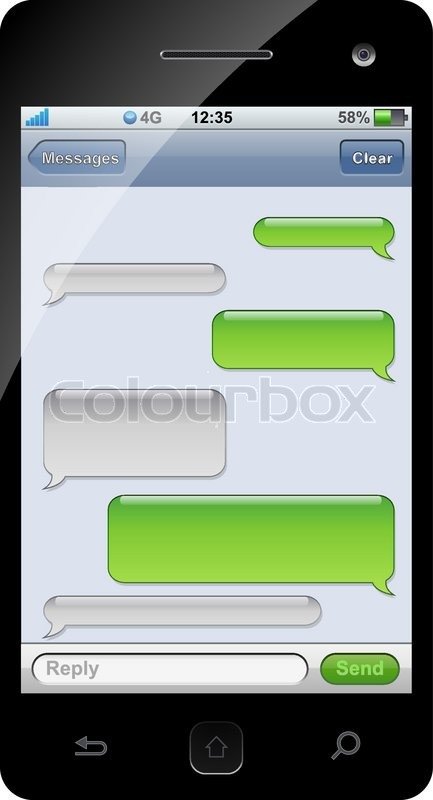 Smartphone sms chat template with copy