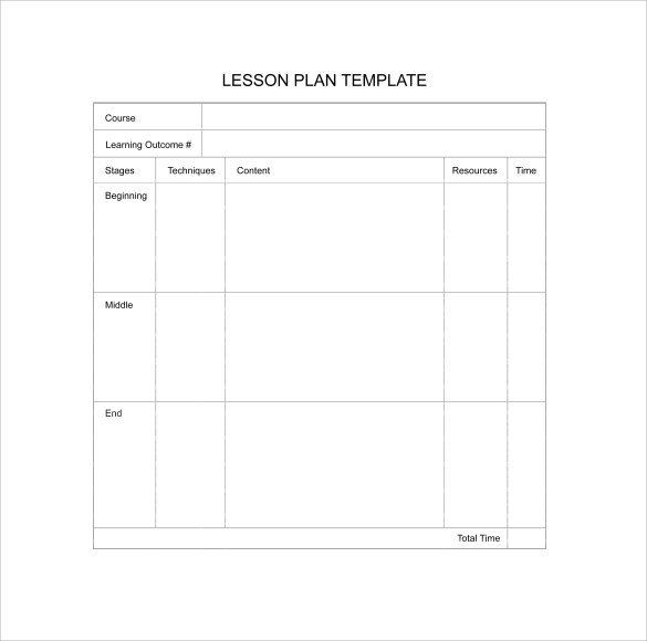 Sample Blank Lesson Plan 10 Documents in PDF