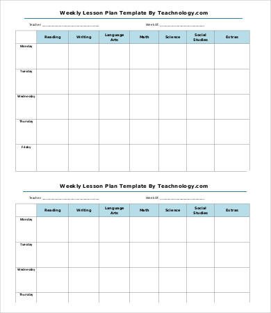 Weekly Lesson Plan Template 11 Free Word PDF Documents