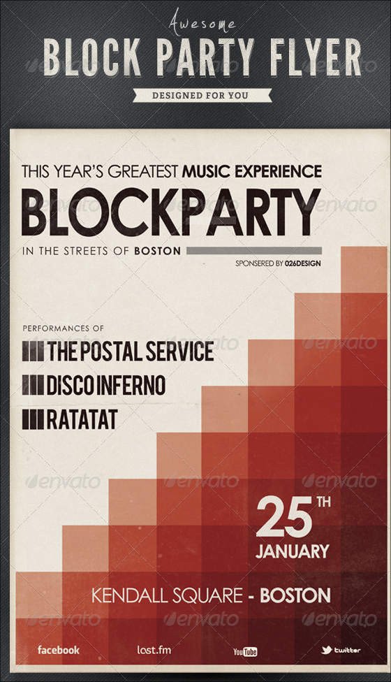 18 Amazing Block Party Flyer Designs PSD AI InDesign