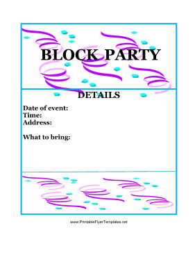 Block Party Flyer Color