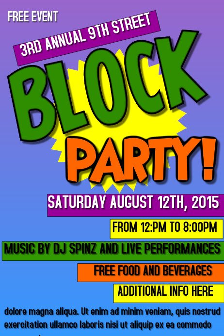 BLOCK PARTY template