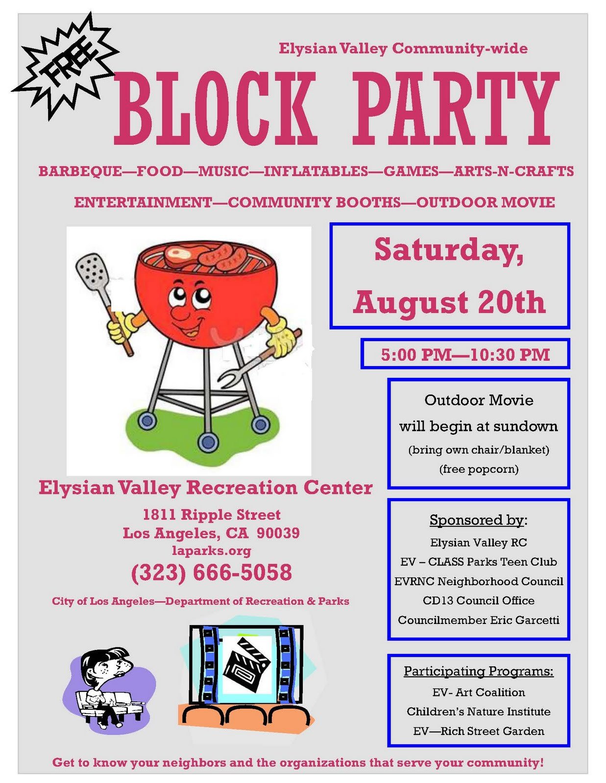 lacityorgcd13 Elysian Valley Block Party on August 20