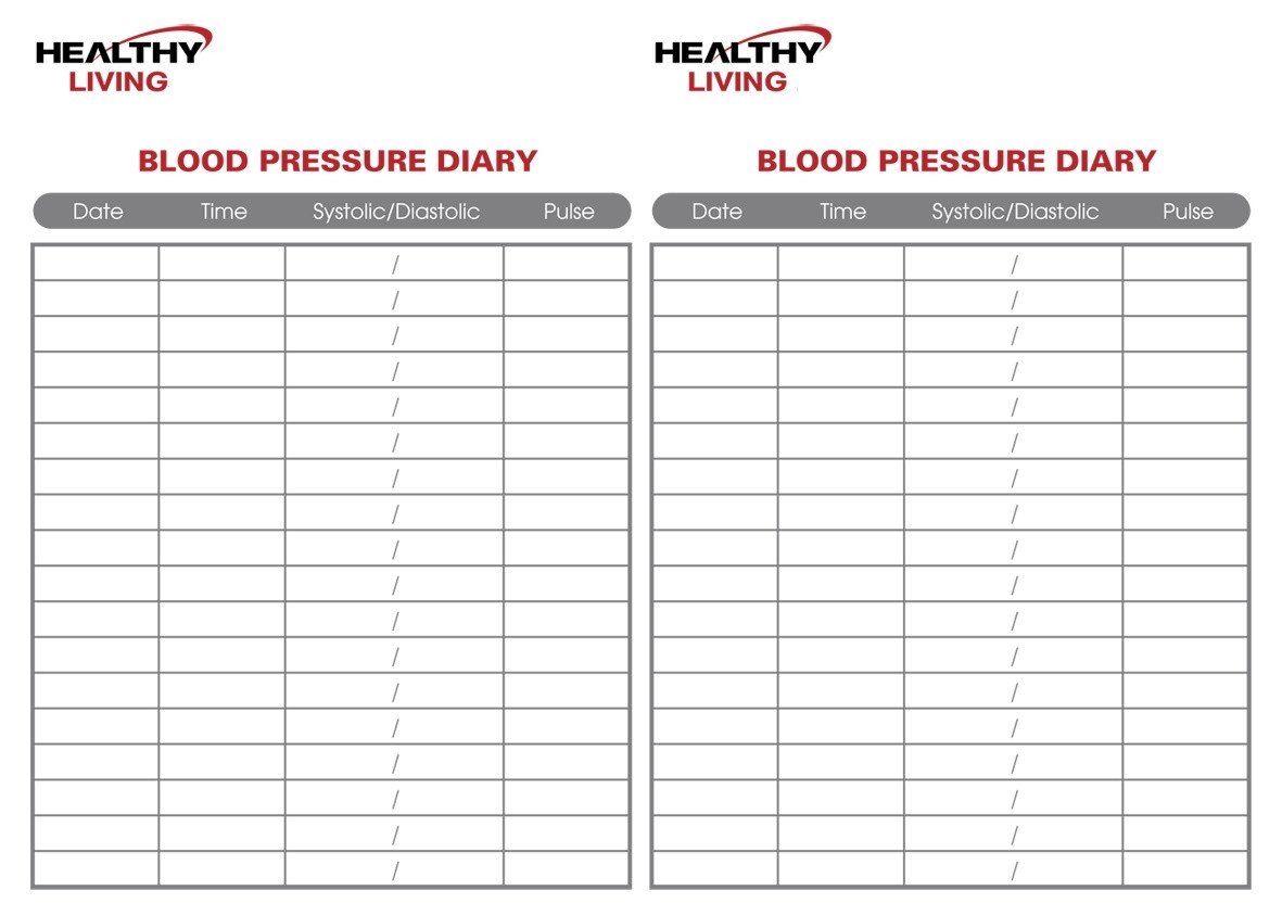 Blood Pressure Graph Printable