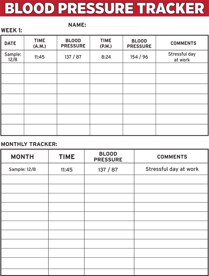 Blood Pressure Tracker e Sheet