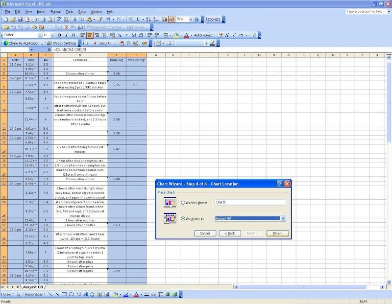 Tutorial How to Log & Chart Blood Glucose in Excel