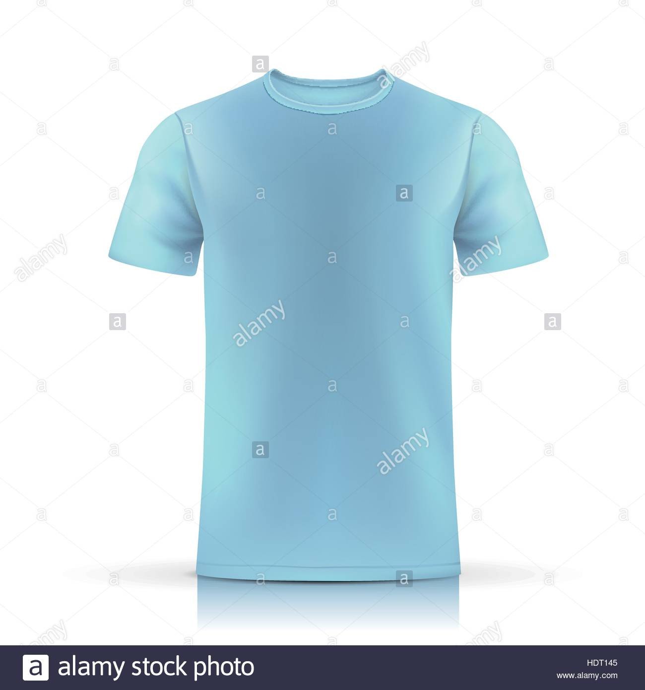 light blue T shirt template isolated on white background