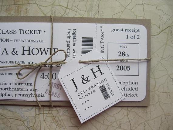 Items similar to Boarding Pass Wedding Invitation Package