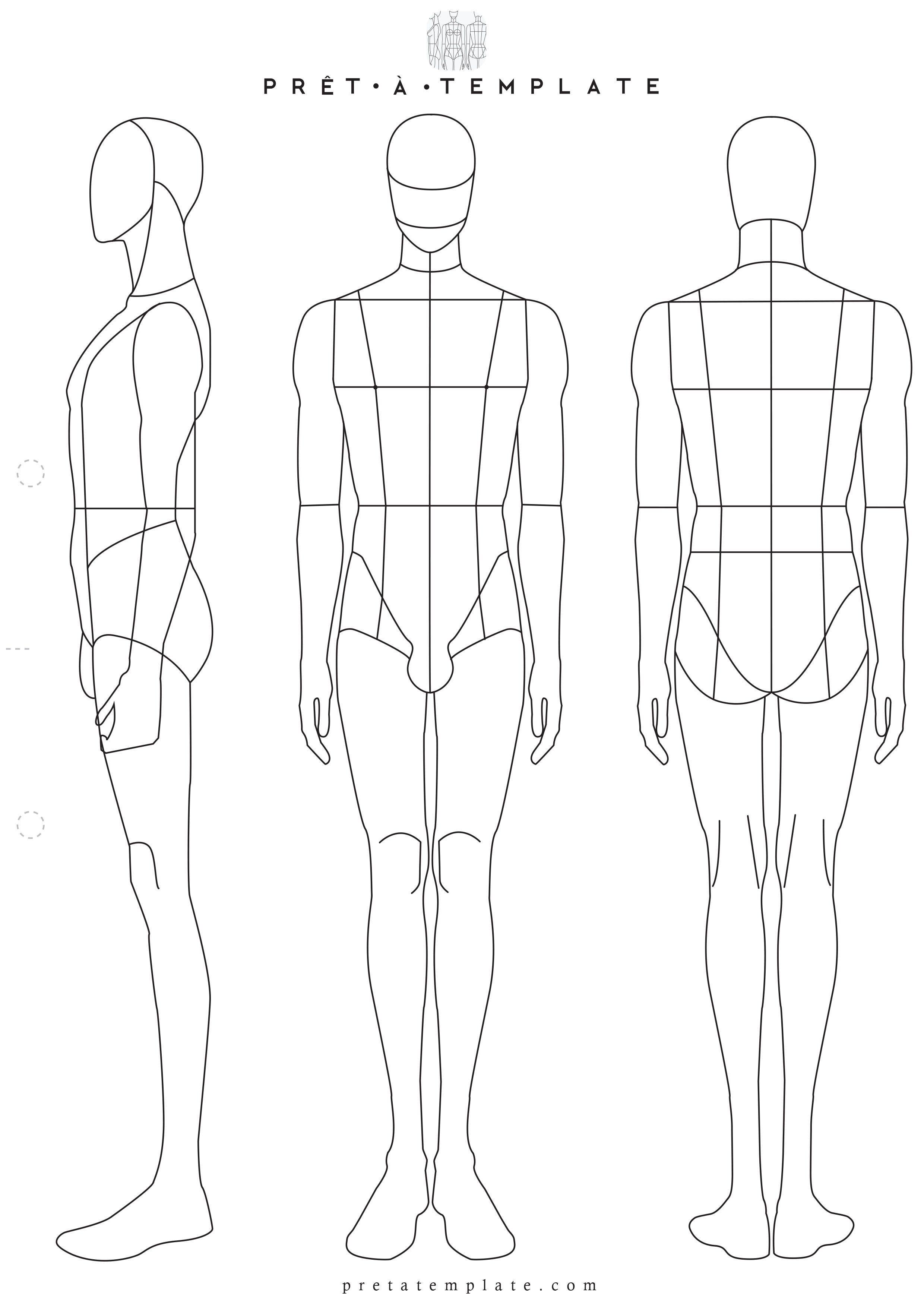 Man male body figure fashion template D I Y your own