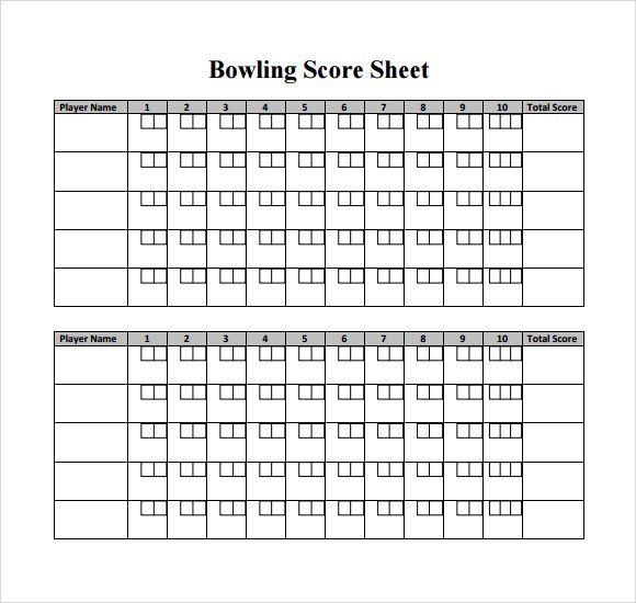 Bowling Score Sheet Template 9 Download Free Documents